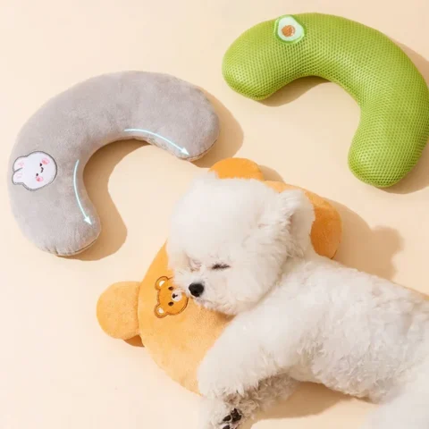 Cute Pet Little Pillow U-Shaped Neck Protector Deep Sleep for Puppy Kitten Pillow Dog Cat Headrest Sleeping Pillow Pet Suppli