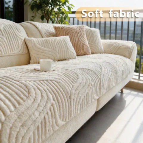 Solid color jacquard sofa cushion is easy to install machine washable pet friendly sofa protection is suitable for living roo