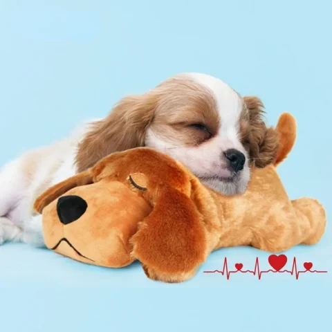 IFOYO Pet Heartbeat Puppy Behavioral Training Dog Plush Pet Comfortable Snuggle Anxiety Relief Sleep Aid Doll Durable Drop Sh