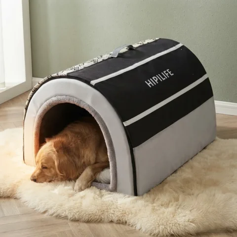 Large Dog Kennel Outdoor Indoor House with Washable Cover Winter Warm Pet Shelter for Medium Large Breeds Kennels Houses