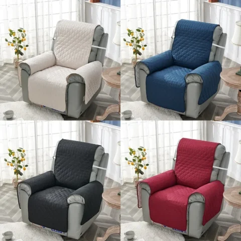 Quilted Recliner Sofa Cover Dogs Pets Kid Anti-Slip Chair Covers Anti-wear Armchair Slipcovers Furniture Protector