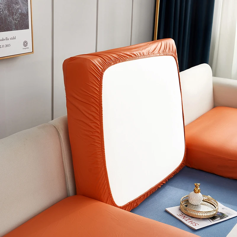 Stretch PU leather waterproof sofa cushion cover sofa seat slipcover backrest cover easy clean sofa protector for pets kids - Image 19