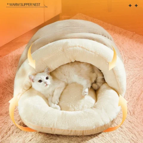 New Luxury Enclosed Cat Bed with Warmth and Security Features for Cats in Multi-Cat Families All-Season Pet Sofa Cat Accessor