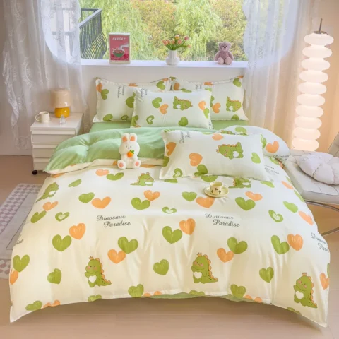 Fresh Print Brushed Duvet Cover Set or Single Quilt Covers Soft Skin-friendly Breathable Blanket Cover Custom Sizes Available
