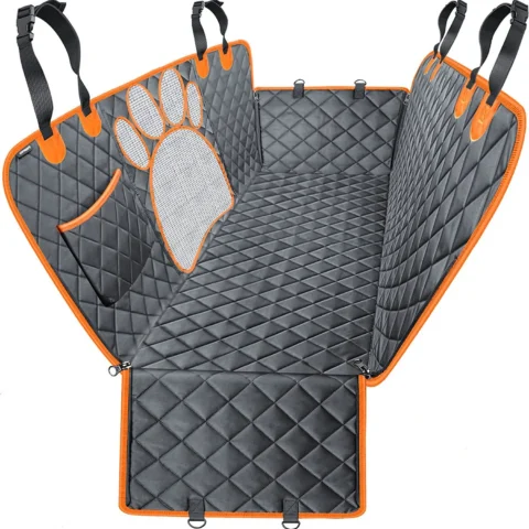 Car Seat Cover for Back Seat Waterproof Dog Hammock with Mesh Window and Side Flap Pet Car Seat Protector Dogs Backseat Cover