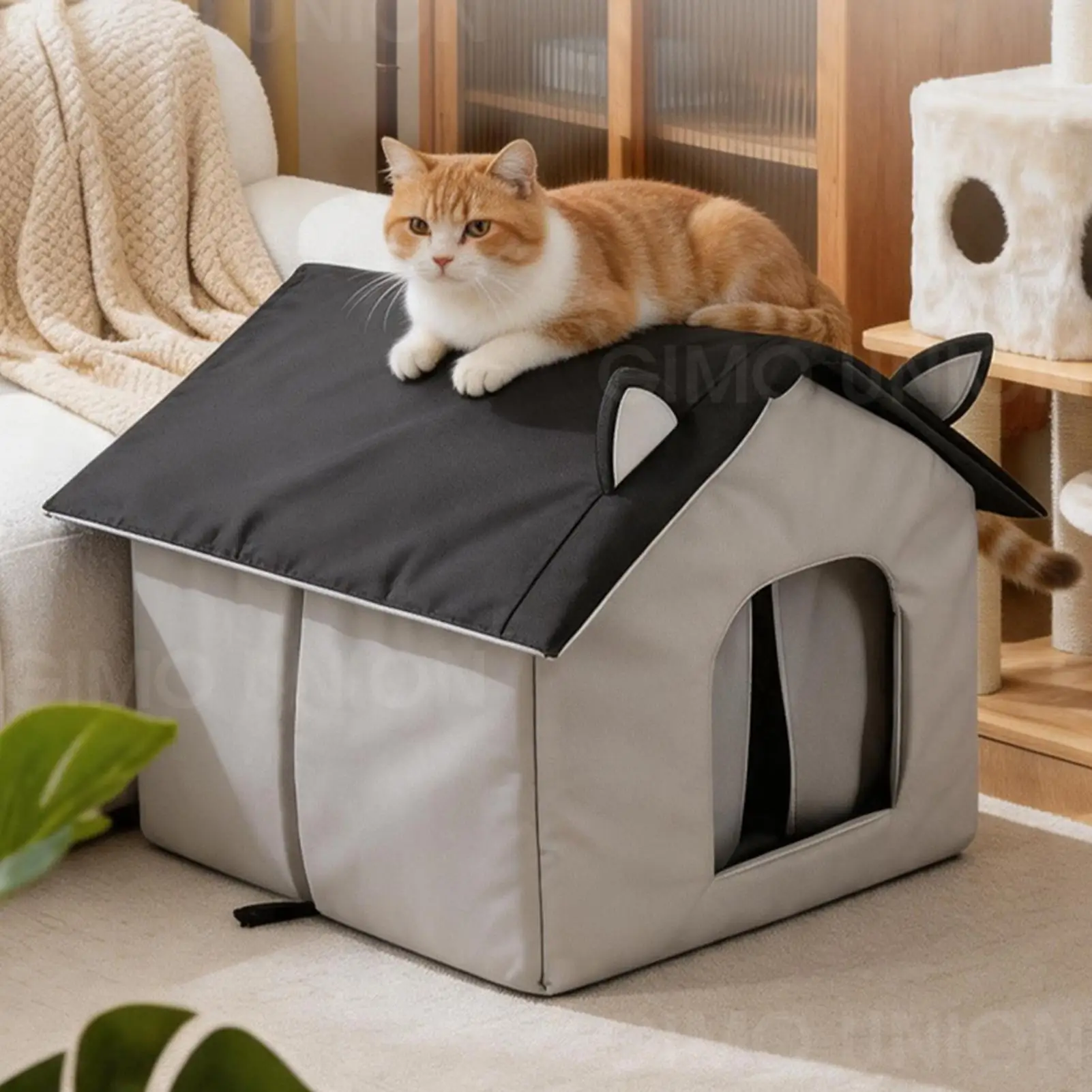 Cooling Dog House with 8 Ice Packs Waterproof Foldable Portable Bed Small Dog House for Puppy Kitten Summer Indoor Sleeping R