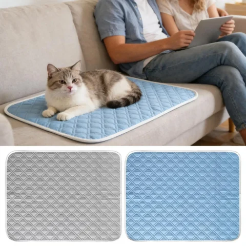 Cooling Pad For Dog cat Sweat Absorbent Sleeping Rug 45x35cm Soft Self Cooling Pet Mat For Small Medium Large Dog Kitten Crat