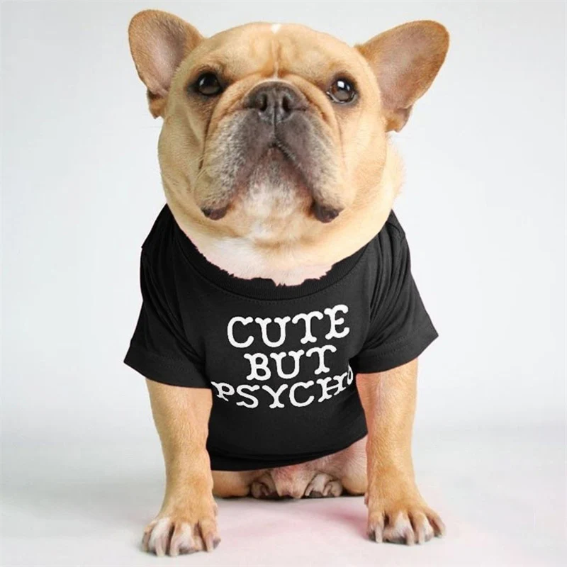 Spring Summer Pet Dog Clothes Round Neck T-shirt for Small Dogs French Bulldog Shiba Inu Puppy Pullovers Letter Print Vest - Image 14