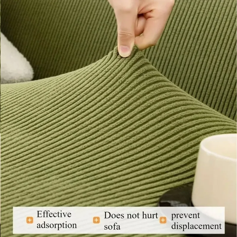 Corduroy Sofa Cover 1-2-3-4 Seater, Non-Slip Elastic Full Wrap Couch Protector for Living Room, Thick Slipcover Machine Washa