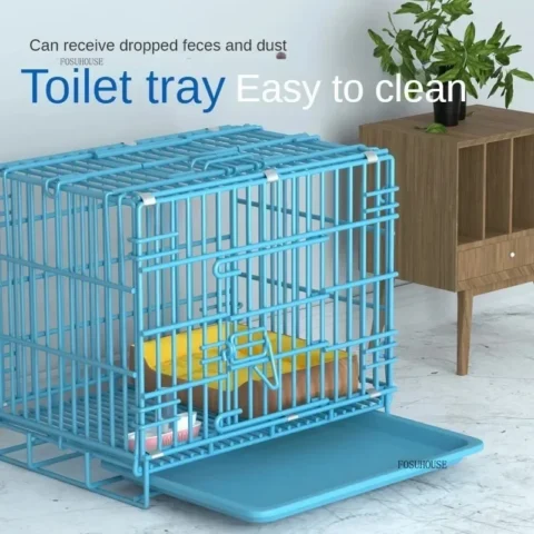 Indoor Metal Pet Dog Cage Small Medium Large Capacity Teddy House Villa Household Crate with Pet Toilet Dog Villa
