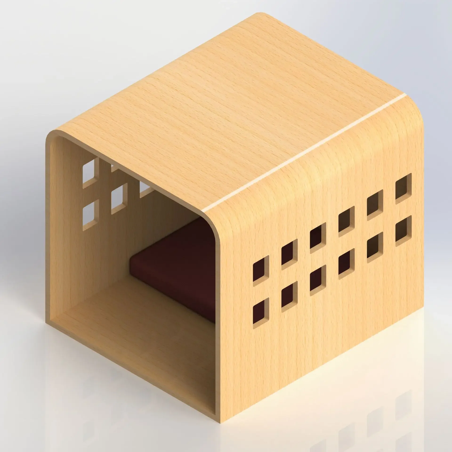 Custom Indoor Dog Crate with Door Wooden Dog House Serving As End Table for Pets