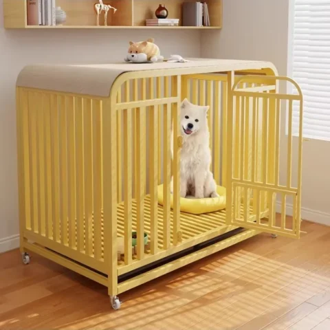 Heavy Duty Solid Iron Dog Cage Durable Breathable Crate With Plastic Tray For Large/Medium Dogs Extra Large XL/XXL Box Packag