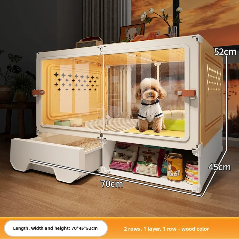 Small Dog Cage with Toilets Luxury One Room One Living Room Pet Villa Puppy Crate with Separate Toilet Area Indoor Dogs House