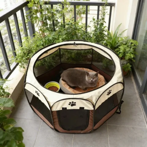 Foldable Detachable Octagonal Fence Pet Tent Kennel Cat Delivery Room Puppy Shelter Summer Outdoor Household Dog Fences Cat C