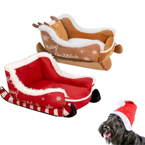 Luxury Modern Large Rectangle Dog & Cat Bed with Removable Cover Faux Fur & Plush Material All Seasons Indoor Use Carton
