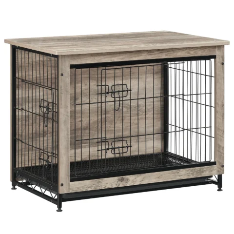 Feandrea Large Crate House Wooden Dog Kennels for Dog Heavy Duty Cage Indoor Dog Crate Furniture