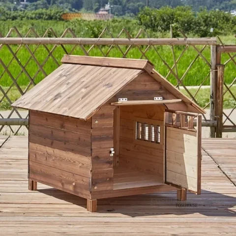 Wooden House Dogs Pet Villa Outdoor Rainproof Dog Houses for All Seasons Wood Kennel Medium and Large Dog Cat Cage