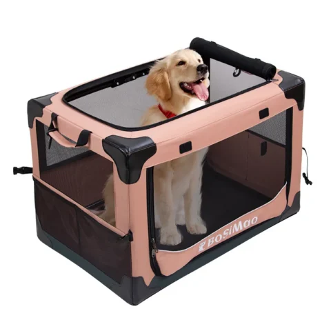 Foldable Pet Cage Five Sides Ventilation  Breathability Travel Dog House Outdoor Pet Car Carrier Convenient Assembly Dog Tent