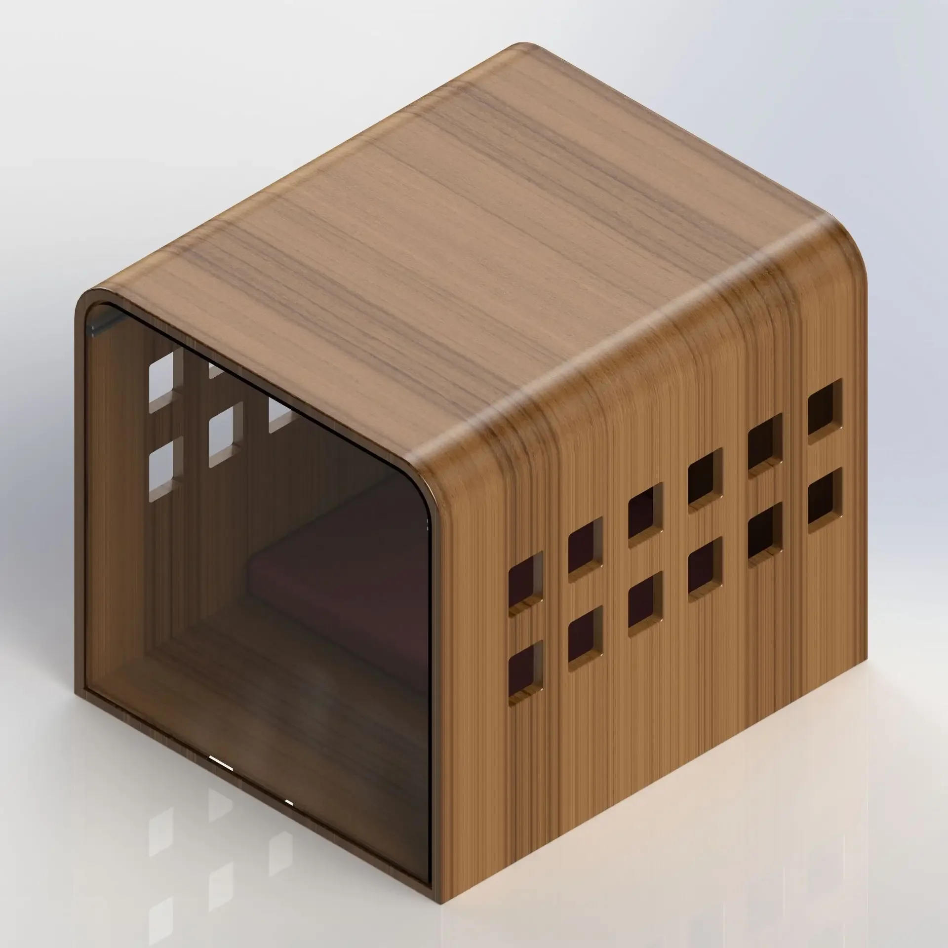 Custom Indoor Dog Crate with Door Wooden Dog House Serving As End Table for Pets