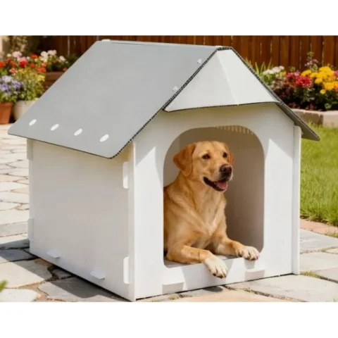 Waterproof Sunproof Outdoor Dog House Windproof Cold Resistant Plastic Pet Shelter for Medium Large Dogs