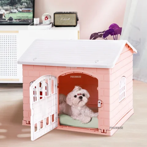 Plastic Summer Dog Houses 4Seasons Universal Cat Kennel Modern House for Dogs Pet Supplies Villa Indoor Home Small Dog Cage