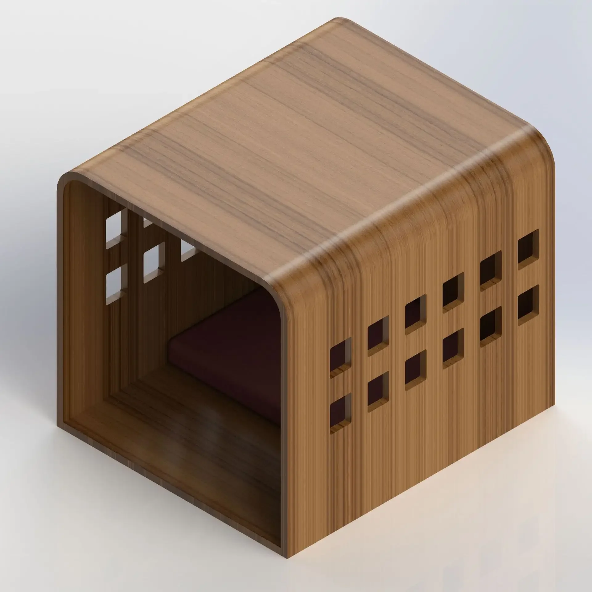 Custom Indoor Dog Crate with Door Wooden Dog House Serving As End Table for Pets