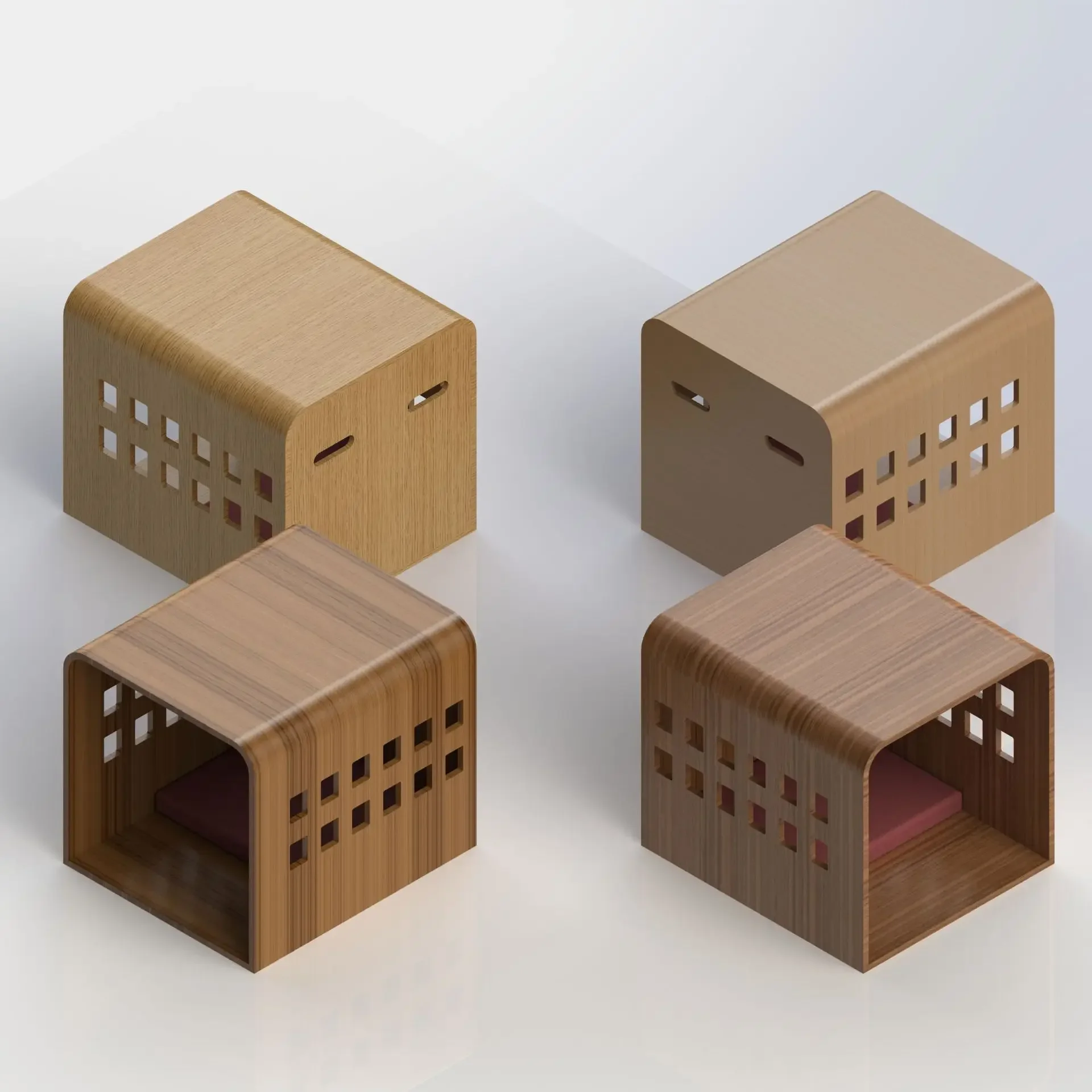 Custom Indoor Dog Crate with Door Wooden Dog House Serving As End Table for Pets