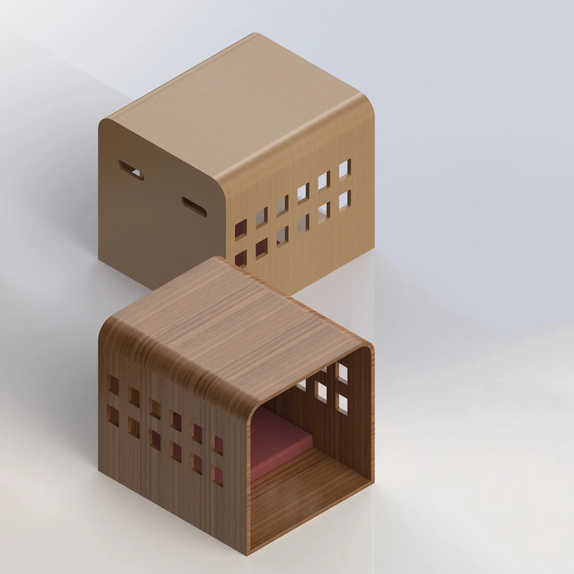 Custom Indoor Dog Crate with Door Wooden Dog House Serving As End Table for Pets