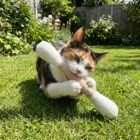 Large Size Cat Grinding Biting Stick Bite Resistant Cotton Swab Shaped Kitten Chew Sticks Durable Cotton Swabs Boredom
