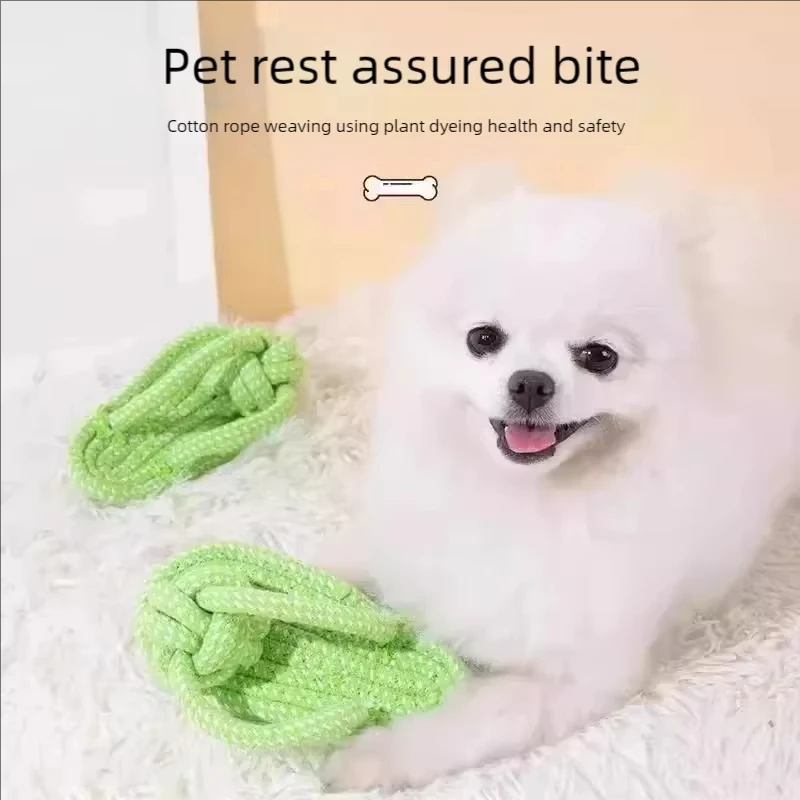 Pet Cotton Rope Slipper Knot Toy For Small Dogs Interactive Chew Toy Dental Clean Teeth Grind Tartar Control Non Toxic Dog To