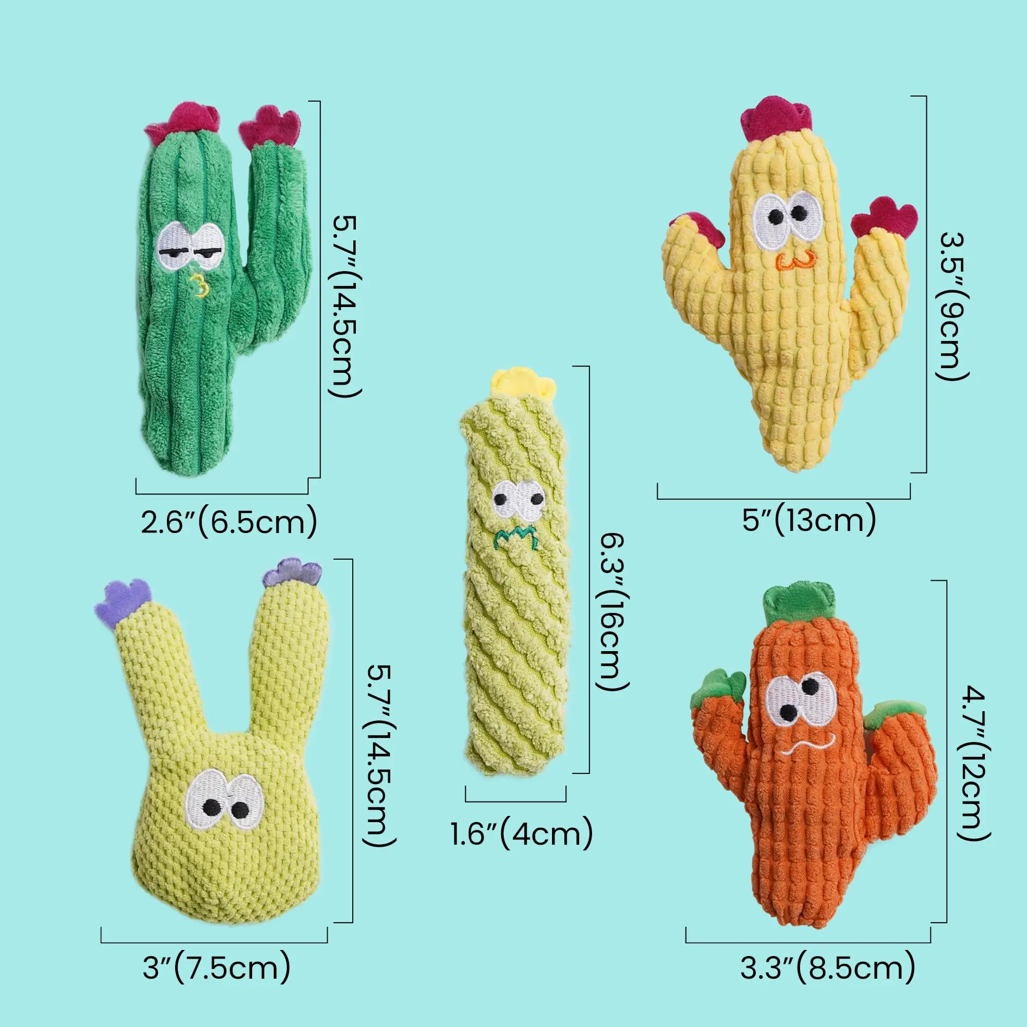 1/5 PCS Cat Toys for Indoor Cats,100% Pure Organic Catnip-Filled Toys Without Cotton,Interactive Cactus Toy for Anxiety Relie