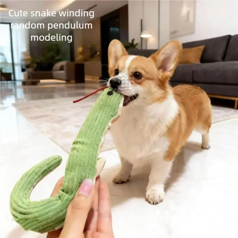 Interactive Snake-Shape Chew Toy for Kittens And Puppies Bite-Resistant Plush Sound Pet Teething Toy for Small Animals