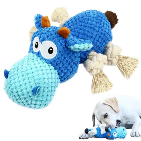 1pc Dog Plush Toy for Chewers, Dog Squeaky Toys,Stuffed Animals Toys with Cotton Material and Crinkle Paper,Durable Chewing Toys