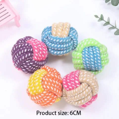 Mini Dog Toys Interactive Cotton Rope Chew Ball Toothbrush Puppy Toy for Teething Large Small Dogs Pet Accessories