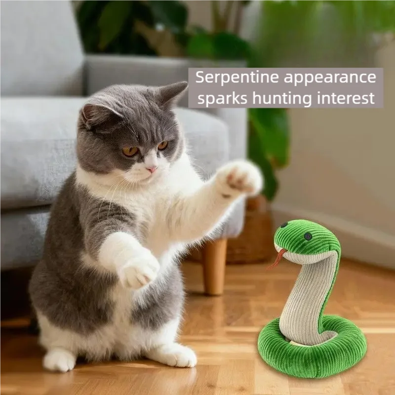 Interactive Snake-Shape Chew Toy for Kittens And Puppies Bite-Resistant Plush Sound Pet Teething Toy for Small Animals
