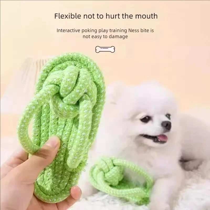 Pet Cotton Rope Slipper Knot Toy For Small Dogs Interactive Chew Toy Dental Clean Teeth Grind Tartar Control Non Toxic Dog To