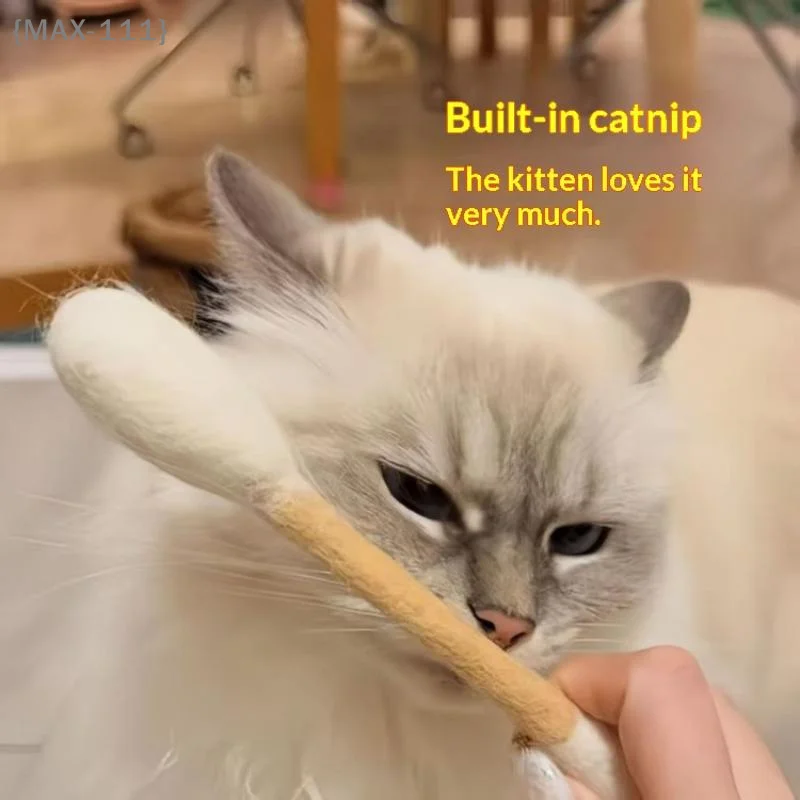 【MAX-111】Giant Cotton Swab Shaped Catnip Toy - Durable Large Cat Grinding Stick and Teeth Cleaning Rope for Kittens【W1】