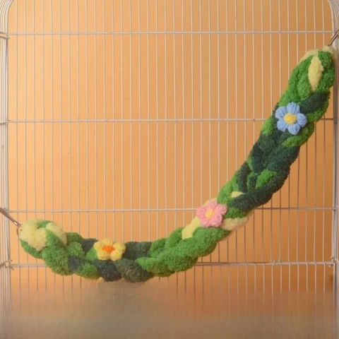 Cotton Rope Hamster Hanging Swing Chew Resistant Interactive Pet Swing Rope Entertainment Hand-Braided Knot Cage Exercise