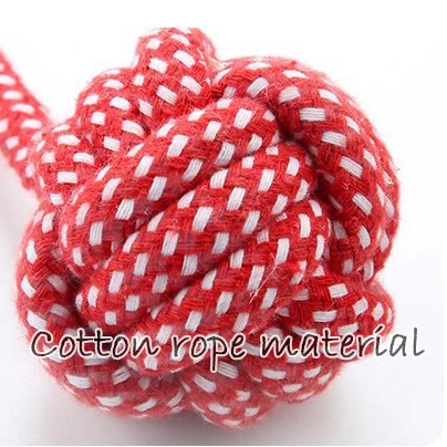 New Eco-friendly Durable Single Loop Hand-drawn Rope Braided Elastic Chew Toy Cotton Rope Pet Toy Ball for Large and Small Do