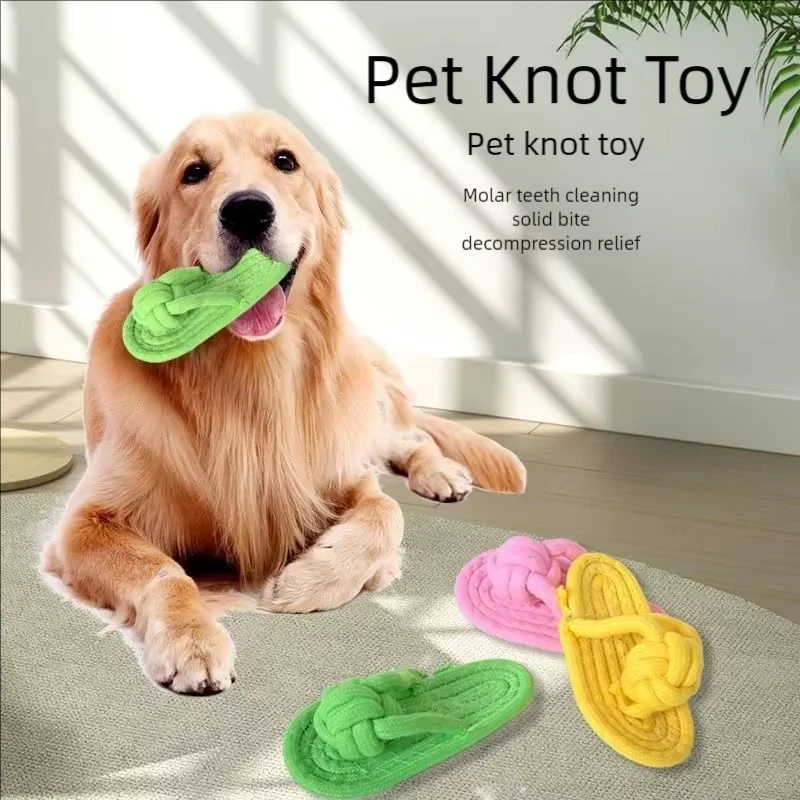 Pet Cotton Rope Slipper Knot Toy For Small Dogs Interactive Chew Toy Dental Clean Teeth Grind Tartar Control Non Toxic Dog To