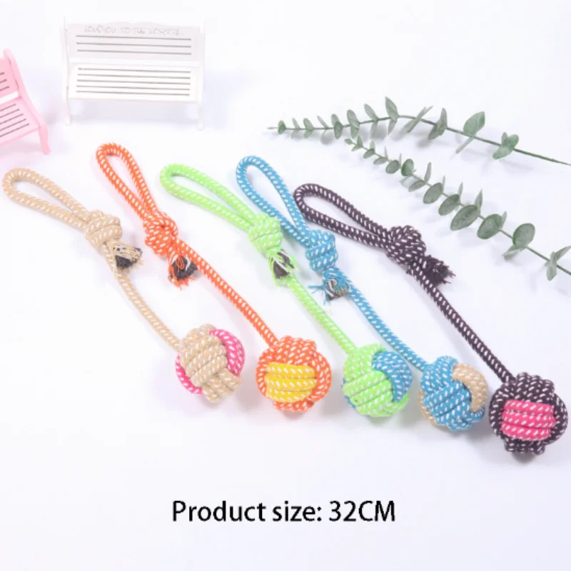 Mini Dog Toys Interactive Cotton Rope Chew Ball Toothbrush Puppy Toy for Teething Large Small Dogs Pet Accessories - Image 7