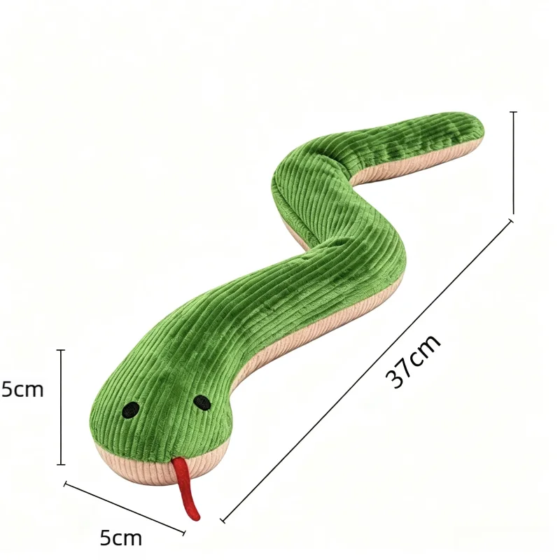 Interactive Snake-Shape Chew Toy for Kittens And Puppies Bite-Resistant Plush Sound Pet Teething Toy for Small Animals