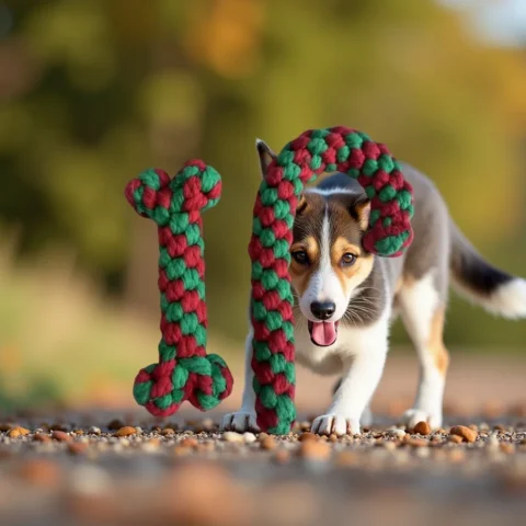 Christmas Pet Cotton Rope Toy Set Cane Interactive Dog Toy Bite Resistant Molar with High Quality Dog Toys for Christmas Gift