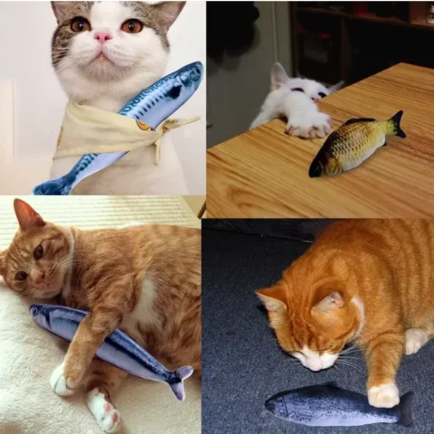 Cat Toy Training Entertainment Fish Plush Stuffed Pillow 20Cm Simulation Fish Cat Toy Fish Interactive Pet Chew Toy Pet Suppl