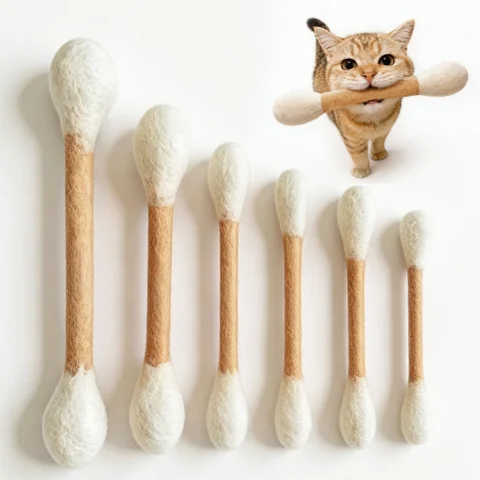 Creative Large Catnip Cotton Swab Rope Toys Kitten Chew Stick Teeth Cleaning Grinding Bite Durable Interactive Cat Toy