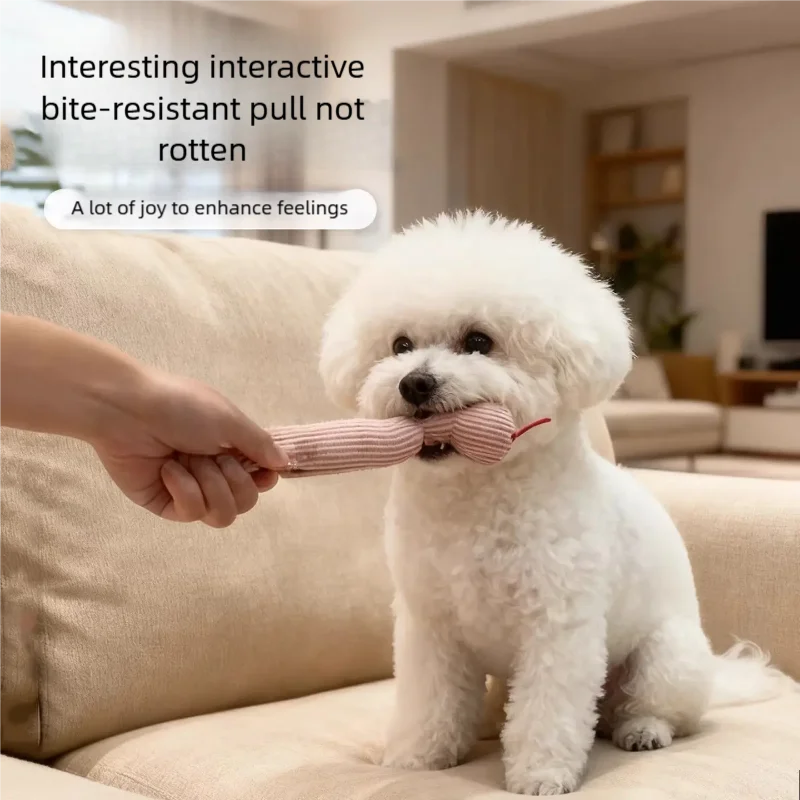 Interactive Snake-Shape Chew Toy for Kittens And Puppies Bite-Resistant Plush Sound Pet Teething Toy for Small Animals