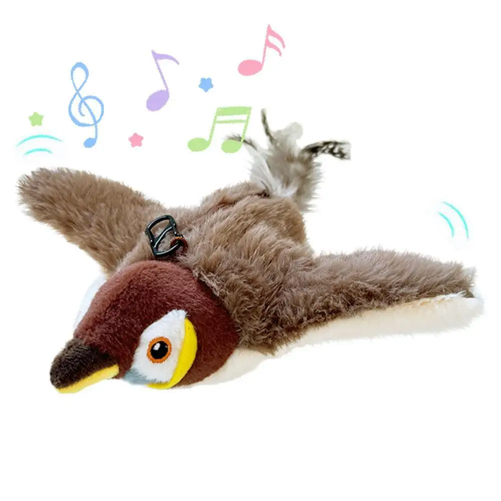 Pet Toy Plush Bite-Resistant and Drop-Proof Flapping Shaky Bird Cat Self-Entertainment Simulated Sparrow Pet Supplies - Image 7