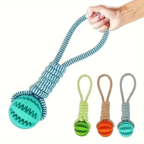 Durable Rope Dog Toy for Aggressive Chewers, Interactive Tug of War Fetch Toy, Braided Cotton Rope for Dental Health, for Med