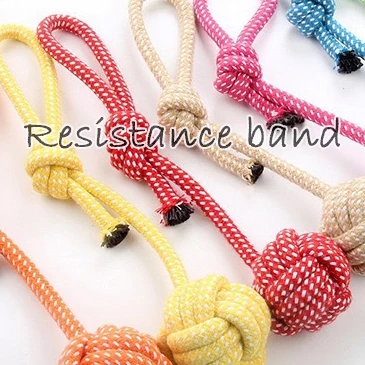 New Eco-friendly Durable Single Loop Hand-drawn Rope Braided Elastic Chew Toy Cotton Rope Pet Toy Ball for Large and Small Do
