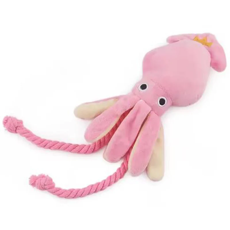 Dog toys; cat toys; sound-emitting cotton rope octopus; durable chew toys for cleaning teeth; interactive pet toys. - Image 7